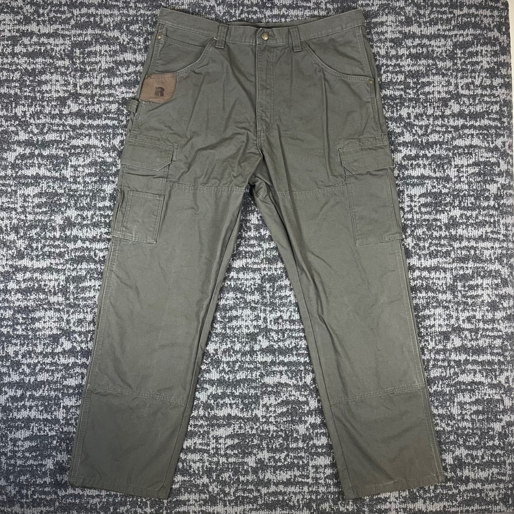 Wrangler Riggs Workwear Cargo Pants Mens 40x32 Olive Green Ripstop 3W060LD